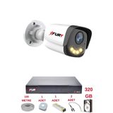 FURY 1 Kameralı 4 Warm Led Gece Renkli Görüş-Cepten İzle-Su Geçirmez Güvenlik Kamerası Seti 320GB