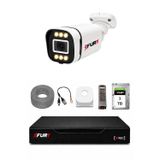 Fury 1 Kameralı 5mp Lens 1080P 6 Warm LED Renkli Gece Görüşlü Güvenlik Kamera Sistemi 1tb 1606