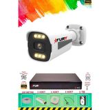 FURY 1 Kameralı 6 Warm Led Gece Renkli Görüş-Cepten İzle-Su Geçirmez Güvenlik Kamerası Seti 1TB