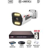 Fury 1 Kameralı Ip Güvenlik Kamerası Seti Sesli 4mp Gece Renkli Su Geçirmez 1506S 500GB