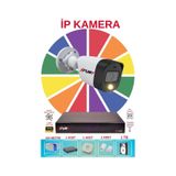 Fury 1 Li Ip Güvenlik Kamera Seti Sesli 4mp Gece Renkli Su Geçirmez 5515S 1tb