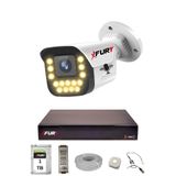 Fury 1 Li Sesli 15 Warm Led Gece Renkli Görüş Su Geçirmez Güvenlik Kamerası Seti 1Tb