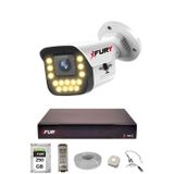 Fury 1 Li Sesli 15 Warm Led Gece Renkli Görüş Su Geçirmez Güvenlik Kamerası Seti 250Gb
