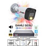 Fury 1 Li Sesli Gece Renkli Görüş Güvenlik Kamerası Su Geçirmez Güvenlik Kamerası Seti 1tb