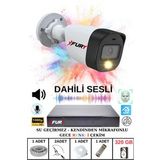 Fury 1 Li Sesli Gece Renkli Görüş Güvenlik Kamerası Su Geçirmez Güvenlik Kamerası Seti 320GB