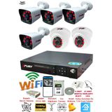 Fury 14125525 2 İç 4 Dış Kameralı 5MP Lens 2MP Görüntü 320GB Gece Görüşlü Full HD Güvenlik Kamerası