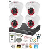 Fury 1412A 4 Kameralı 5MP 3.6 mm Lens 2MP Görüntü 500GB 6 Atom LED Gece Görüşlü Full HD Güvenlik Kamerası