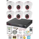 Fury 1412A 6 Kameralı 5MP 3.6 mm Lens 2MP Görüntü 500GB 6 Atom Led Gece Görüşlü Full HD Güvenlik Kamera