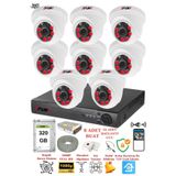 Fury 1412A 8 Kameralı 5MP 3.6 mm Lens 2MP Görüntü 320GB 6 Atom LED Gece Görüşlü Full HD Güvenlik Kamerası