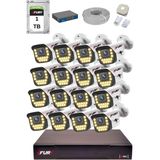 Fury 15 Warm LED Ip Güvenlik Kamera Seti 16 Kameralı Sesli 4mp Gece Renkli Su Geçirmez 1403S 1tb - Beyaz