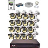 Fury 15 Warm LED Ip Güvenlik Kamera Seti 16 Kameralı Sesli 4mp Gece Renkli Su Geçirmez 1403S 320GB - Beyaz