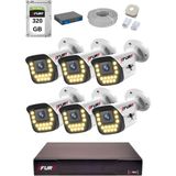 Fury 15 Warm LED Ip Güvenlik Kamera Seti 6 Kameralı Sesli 4mp Gece Renkli Su Geçirmez 1403S 320GB - Beyaz