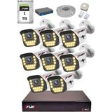 Fury 15 Warm LED Ip Güvenlik Kamera Seti 8 Kameralı Sesli 4mp Gece Renkli Su Geçirmez 1403S 1tb - Beyaz