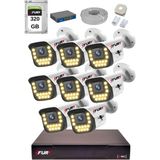 Fury 15 Warm LED Ip Güvenlik Kamera Seti 8 Kameralı Sesli 4mp Gece Renkli Su Geçirmez 1403S 320GB - Beyaz