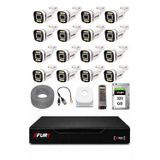 Fury 16 Kameralı 5mp Lens 1080P 6 Warm LED Renkli Gece Görüşlü Güvenlik Kamera Sistemi 320GB 1606