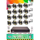Fury 16 Kameralı 6 Warm LED Gece Renkli Görüş-Cepten Izle-Su Geçirmez Güvenlik Kamerası Seti 250GB