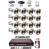 Fury 16 Kameralı Ip Güvenlik Kamerası Seti 4Mp Gece Renkli Su Geçirmez 1506 1Tb