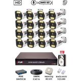 Fury 16 Kameralı Ip Güvenlik Kamerası Seti Sesli 4Mp Gece Renkli Su Geçirmez 1506S 1Tb