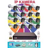Fury 16 Lı Ip Güvenlik Kamera Seti Sesli 4mp Gece Renkli Su Geçirmez 5515S 1tb