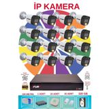 Fury 16 Lı Ip Güvenlik Kamera Seti Sesli 4mp Gece Renkli Su Geçirmez 5515S 320GB