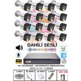 Fury 16 Lı Sesli Gece Renkli Görüş Güvenlik Kamerası Su Geçirmez Güvenlik Kamerası Seti 320GB