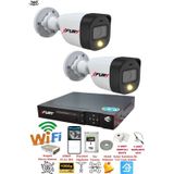 FURY 2 Kameralı 1080P 2Mp Görüntü Gece Renkli Full Hd Ultra Led Gece Renkli Güvenlik Kamerası Seti 1TB
