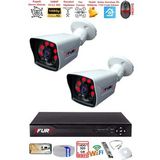 FURY 2 Kameralı 2MP Full HD Görüntü 6 Atom Led Gece Görüşlü Dış Mekan Güvenlik Kamerası Seti 320GB