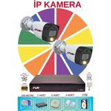 Fury 2 Li Ip Güvenlik Kamera Seti Sesli 4mp Gece Renkli Su Geçirmez 5515S 1tb