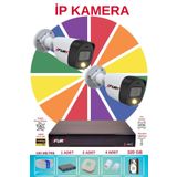 Fury 2 Li Ip Güvenlik Kamera Seti Sesli 4mp Gece Renkli Su Geçirmez 5515S 320GB