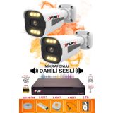 Fury 2 Li Sesli 6 Warm LED Gece Renkli Görüş Su Geçirmez Güvenlik Kamerası Seti 1tb