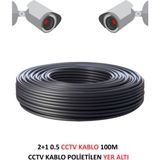 Fury 2+1 0.5Mm Polietilen Yer Altı Cctv Kablo Güvenlik Kamera Kablosu 100M