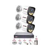 Fury 3 Kameralı 4 Warm Led Gece Renkli Görüş-Cepten İzle-Su Geçirmez Güvenlik Kamerası Seti 1Tb