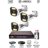 Fury 3 Kameralı Ip Güvenlik Kamerası Seti Sesli 4mp Gece Renkli Su Geçirmez 1506S 1tb