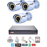 Fury 3 Lü Gece Renkli Görüş Güvenlik Kamerası 2 MP Full HD Su Geçirmez 250GB Kayıt Seti