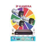 Fury 3 Lü Ip Güvenlik Kamera Seti Sesli 4mp Gece Renkli Su Geçirmez 5515S 1tb