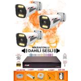Fury 3 Lü Sesli 6 Warm LED Gece Renkli Görüş Su Geçirmez Güvenlik Kamerası Seti 320GB