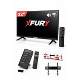 Fury 32'' (82 Ekran) Kırılmaz Monitör | Wifi'li Uydu Alıcısı + Tv Askı Aparatı Hediyeli