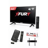 Fury 32’’ (82 Ekran)Kırılmaz Ekran Monitör|Çanaklı/Çanaksız Wifi Uydu Alıcısı+Tv Askı Aparatı Hediye