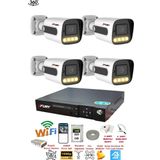 FURY 4 Kamera 1080P Görüntü Gece Renkli Full Hd 4xUltra Led Gece Renkli Güvenlik Kamera Seti 320GB