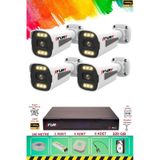 Fury 4 Kameralı 6 Warm Led Gece Renkli Görüş-cepten İzle-su Geçirmez Güvenlik Kamera Seti 320gb