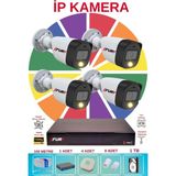 Fury 4 Lü Ip Güvenlik Kamera Seti Sesli 4mp Gece Renkli Su Geçirmez 5515S 1tb