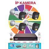 Fury 4 Lü Ip Güvenlik Kamera Seti Sesli 4mp Gece Renkli Su Geçirmez 5515S 320GB