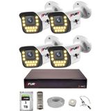 Fury 4 Lü Sesli 15 Warm Led Gece Renkli Görüş Su Geçirmez Güvenlik Kamerası Seti 1Tb