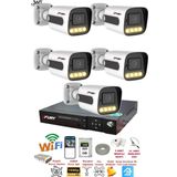 FURY 5 Kamera 1080P Görüntü Gece Renkli Full Hd 4xUltra Led Gece Renkli Güvenlik Kamera Seti 320GB