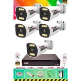 Fury 5 Kameralı 6 Warm LED Gece Renkli Görüş-Cepten Izle-Su Geçirmez Güvenlik Kamerası Seti 250GB
