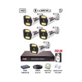 Fury 5 Kameralı Ip Güvenlik Kamerası Seti Sesli 4mp Gece Renkli Su Geçirmez 1506S 250GB