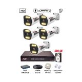 Fury 5 Kameralı Ip Güvenlik Kamerası Seti Sesli 4mp Gece Renkli Su Geçirmez 1506S 500GB