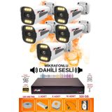 Fury 5 Li Sesli 6 Warm LED Gece Renkli Görüş Su Geçirmez Güvenlik Kamerası Seti 320GB