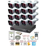 Fury 5525A 16 Kameralı 5MP Lensli 1080P 2MP Görüntü 6 Atom 1TB Gece Görüşlü Full HD Güvenlik Kamerası