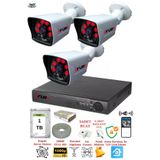 Fury 5525A 3 Kameralı 5MP Lensli 1080P 2MP Görüntü 1TB 6 Atom Gece Görüşlü Full Hd Güvenlik Kamerası